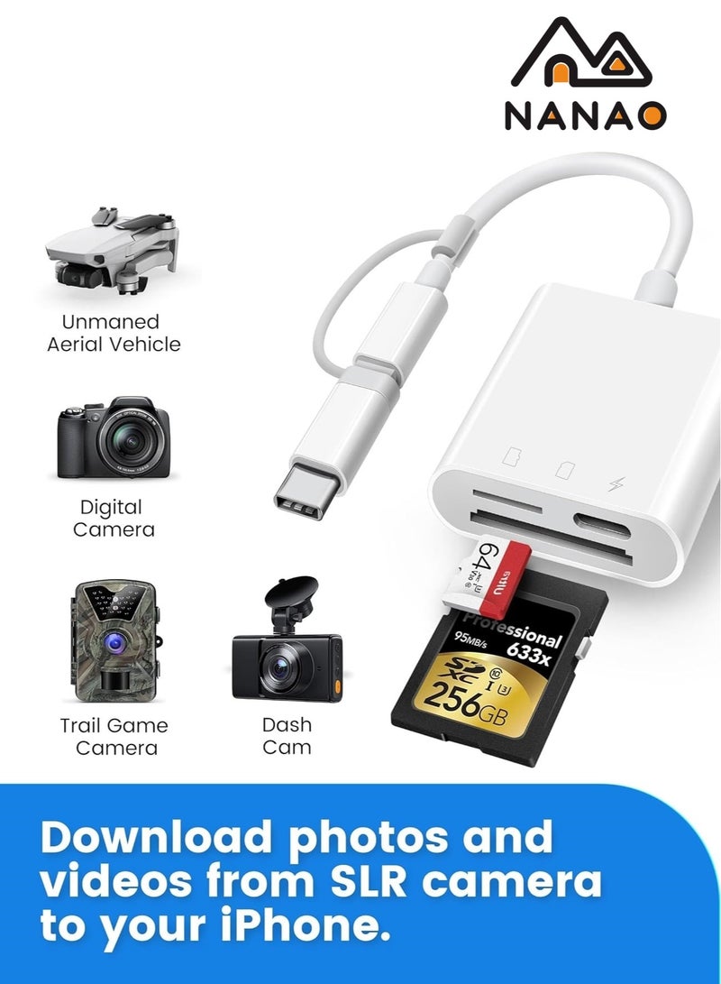 NANAO SD Card Reader for iPhone iPad,Game Camera SD Card Reader Viewer,Memory Card Reader Adapter with SD & MicroSD Card Slots,Plug and Play  - Image 5