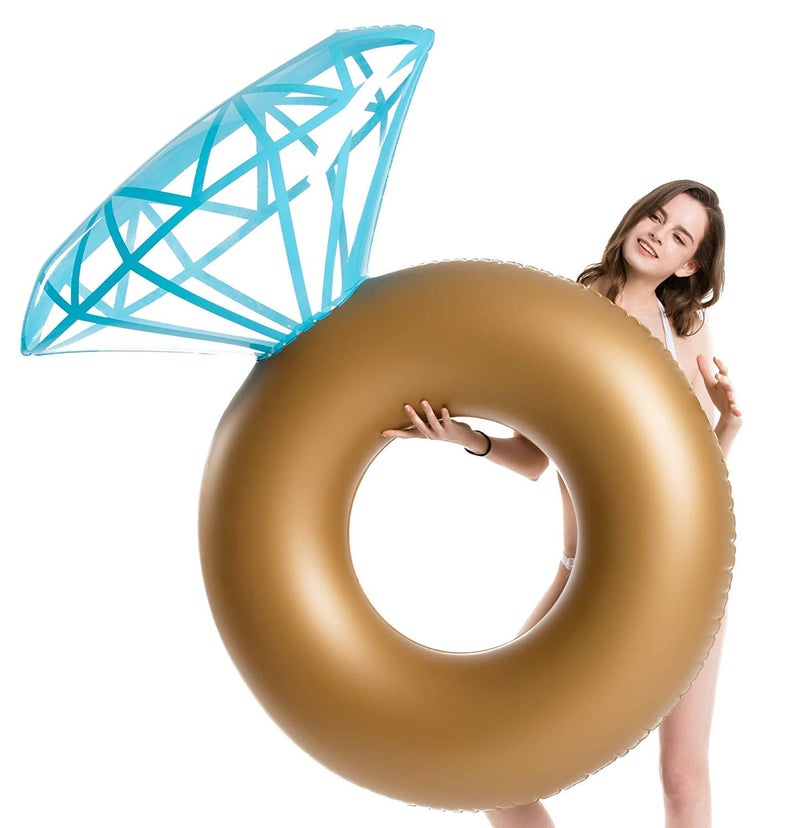 Jasonwell Inflatable Diamond Ring Pool Float - Engagement Ring Bachelorette Party Float Stagette Decorations Swimming Tube Floaty Outdoor Water Lounge Floats for Adults - Image 3