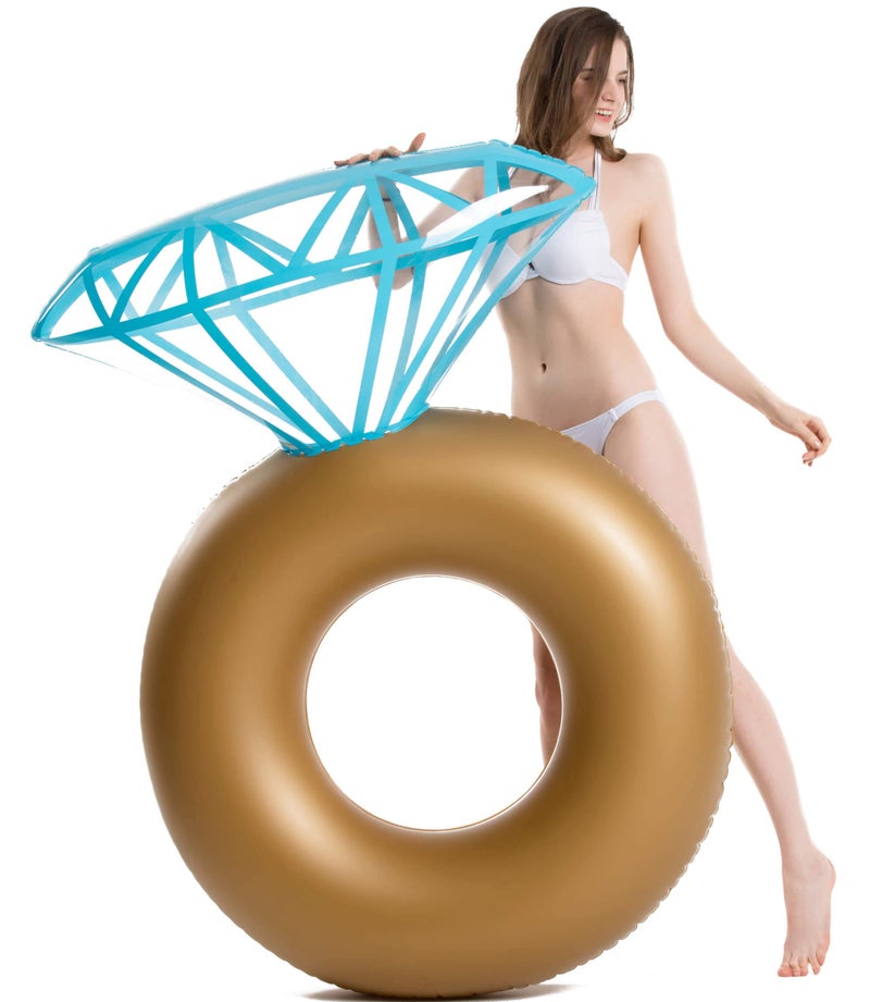 Jasonwell Inflatable Diamond Ring Pool Float - Engagement Ring Bachelorette Party Float Stagette Decorations Swimming Tube Floaty Outdoor Water Lounge Floats for Adults - Image 2