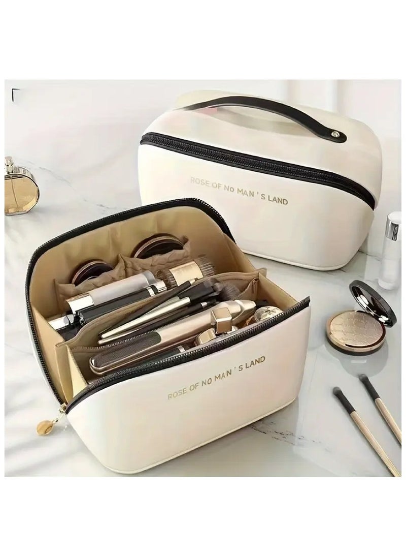 Rozino Waterproof PU Cosmetic Bag with Large Capacity - Portable Travel Makeup Organizer with Cloud Pillow Design - Unscented and Durable Beauty Storage Pouch  - Image 3