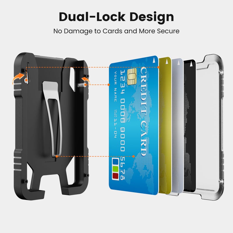 Oaridey ID Badge Holder with Metal Clip, Heavy Duty ID Card Holder Holds 5 Cards, ID Holder for Work, Carbon Fiber Bagde Wallet for School, Police, Office & Travel. - Image 5