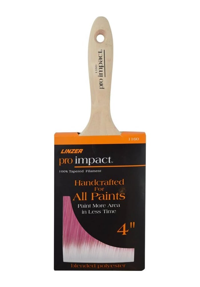 Linzer 4" Pro Impact Dyed Poly Blend Varnish & Wall Brush - Image 2