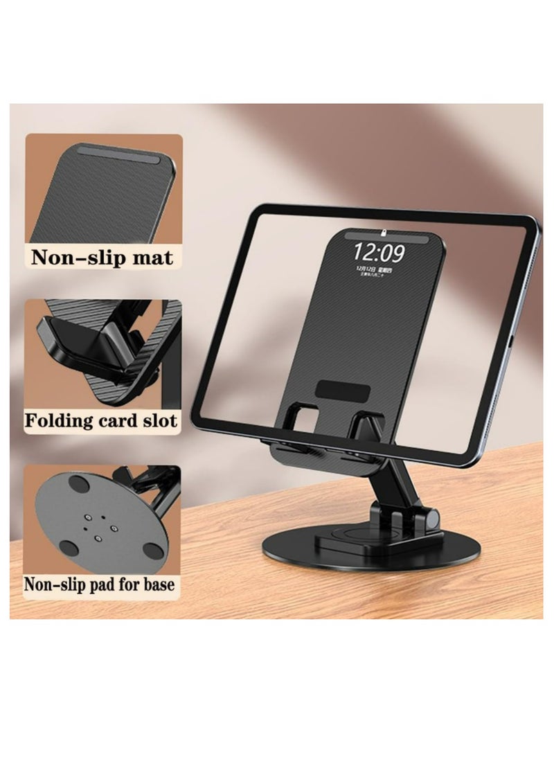 Generic - Cell Phone Stand Holder for Desk Cellphone Stands Holders Desktop 360 Rotatable Height Adjustable Foldable Phone Stand for Recording Charger Compatible with iPhone Samsung and Other Phone - Image 1