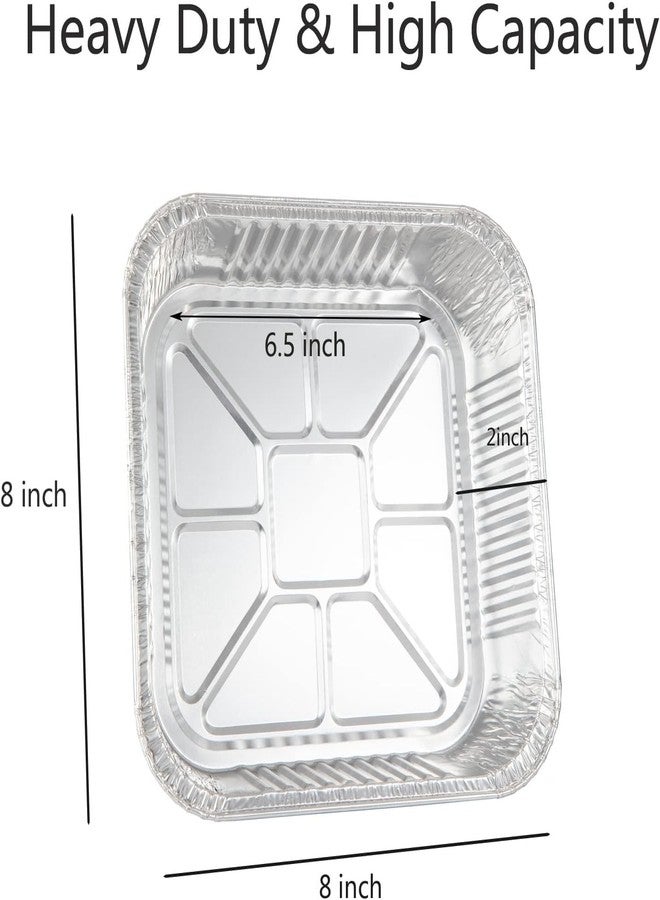 Waytiffer 20-Pack Disposable Aluminum Foil Tins - Heavy Duty Square Cake & Baking Pans with Plastic Dome Lids - Image 2