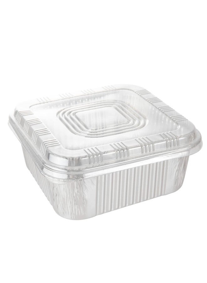 Waytiffer 20-Pack Disposable Aluminum Foil Tins - Heavy Duty Square Cake & Baking Pans with Plastic Dome Lids - Image 4
