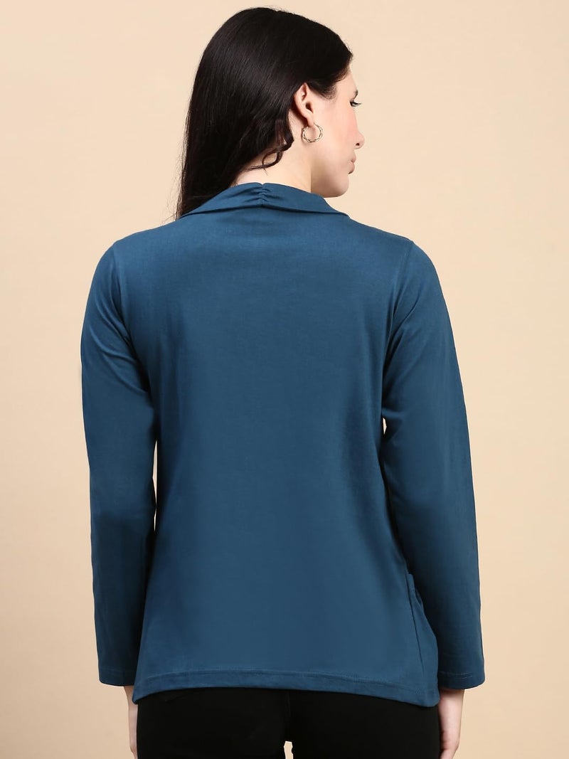 KRYPTIC Women's Regular Length Cotton Shrug with Side Pockets - Soft Lightweight Layer for Stylish Everyday Wear - Image 2