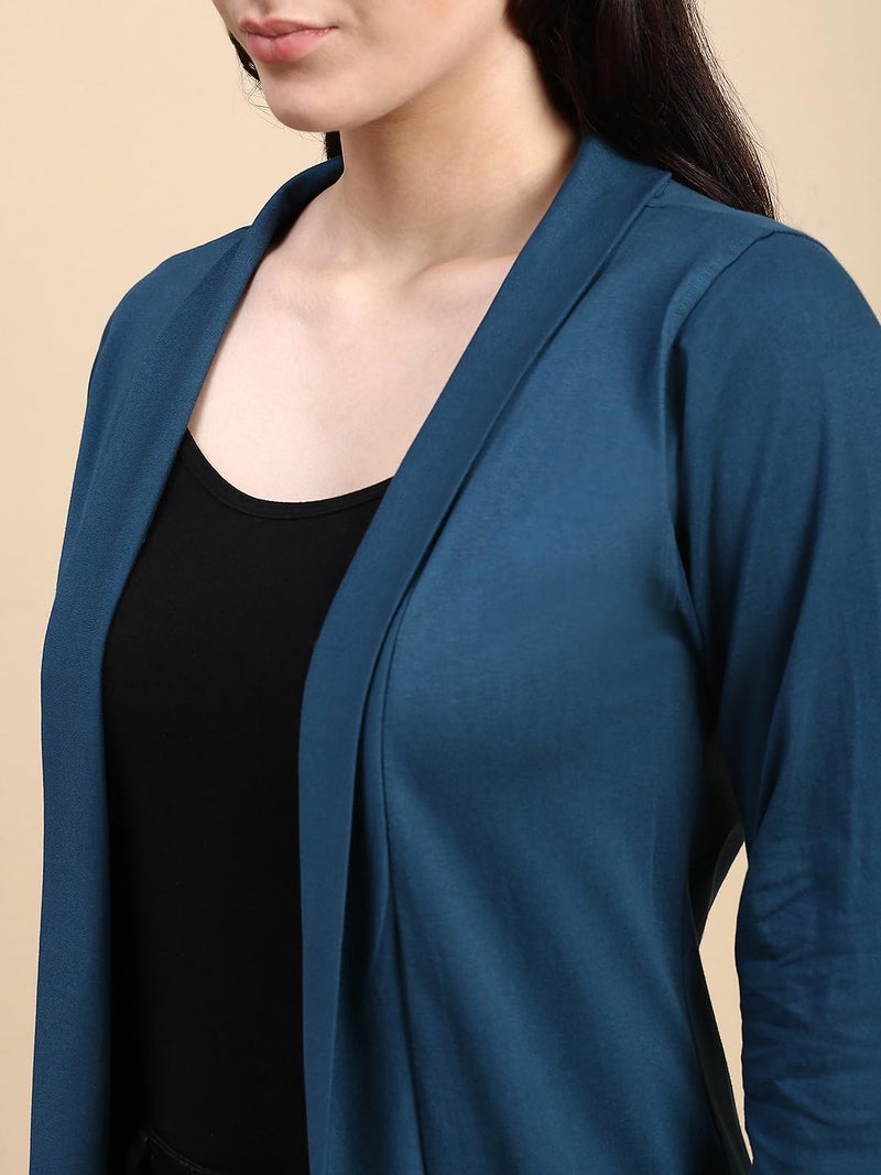 KRYPTIC Women's Regular Length Cotton Shrug with Side Pockets - Soft Lightweight Layer for Stylish Everyday Wear - Image 4