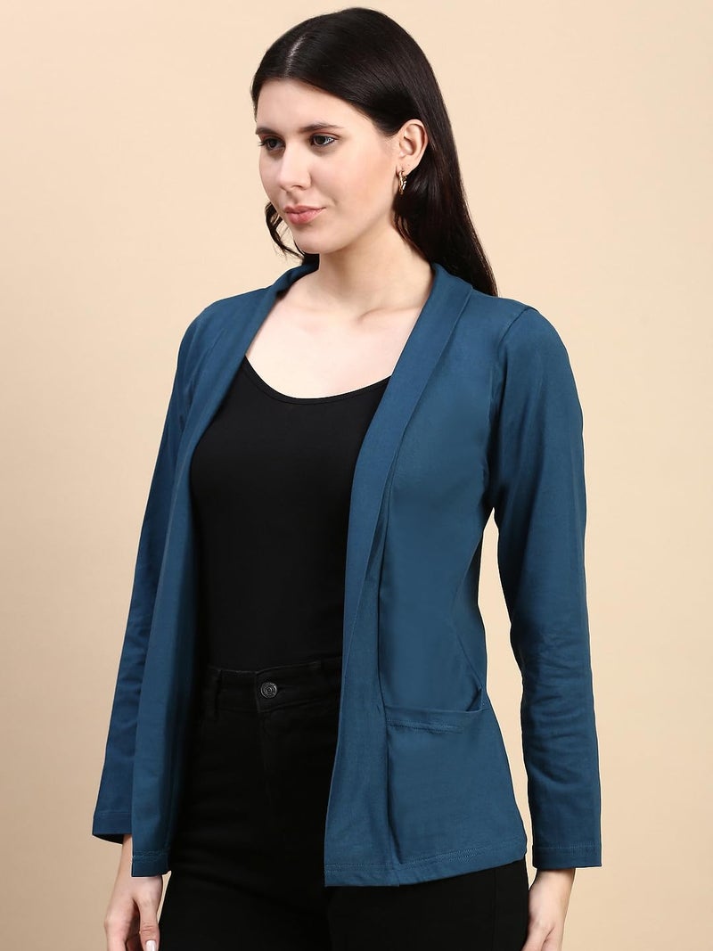 KRYPTIC Women's Regular Length Cotton Shrug with Side Pockets - Soft Lightweight Layer for Stylish Everyday Wear - Image 3