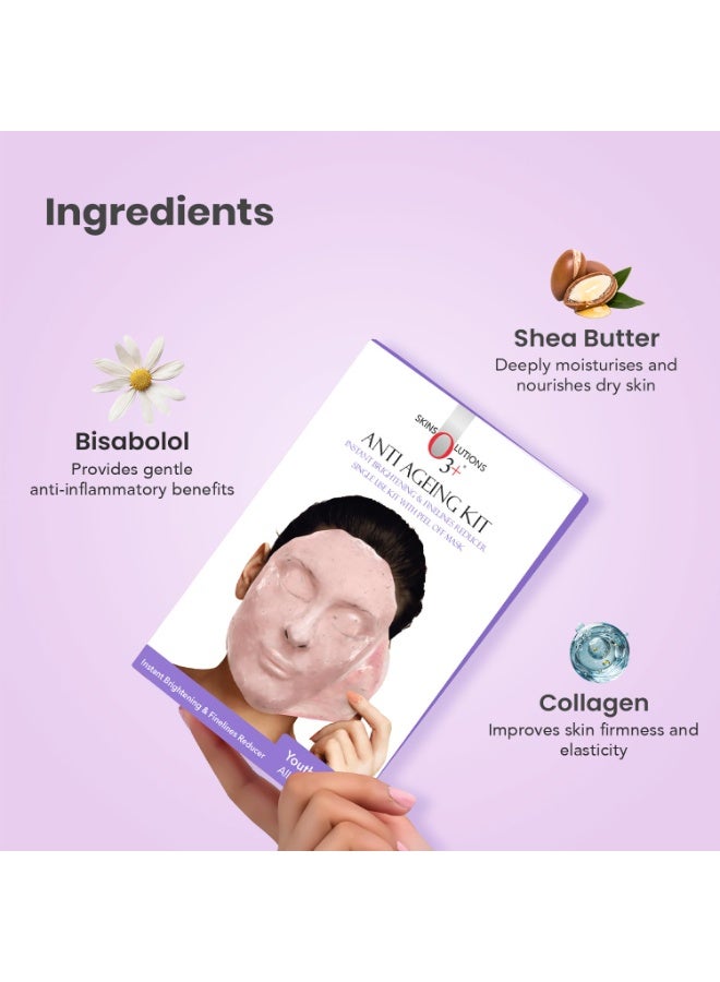 O3+ Anti Ageing Facial kit Brightening & Finelines Reducer With Peel off Mask 45gm - Image 3