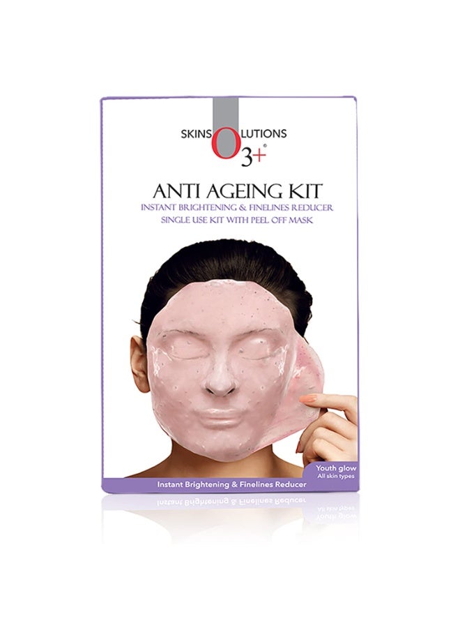 O3+ Anti Ageing Facial kit Brightening & Finelines Reducer With Peel off Mask 45gm - Image 1