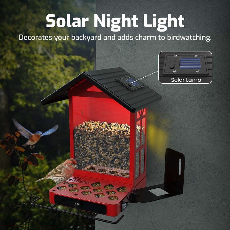 Richbird All-Metal Bird Feeder, Wall & Pole Mountable, 2.4L Large Capacity, Heavy-Duty Chew-Proof & Weather-Resistant Design, Easy to Clean & Fill, Attracts Wild Birds for Backyard & Garden - Image 4