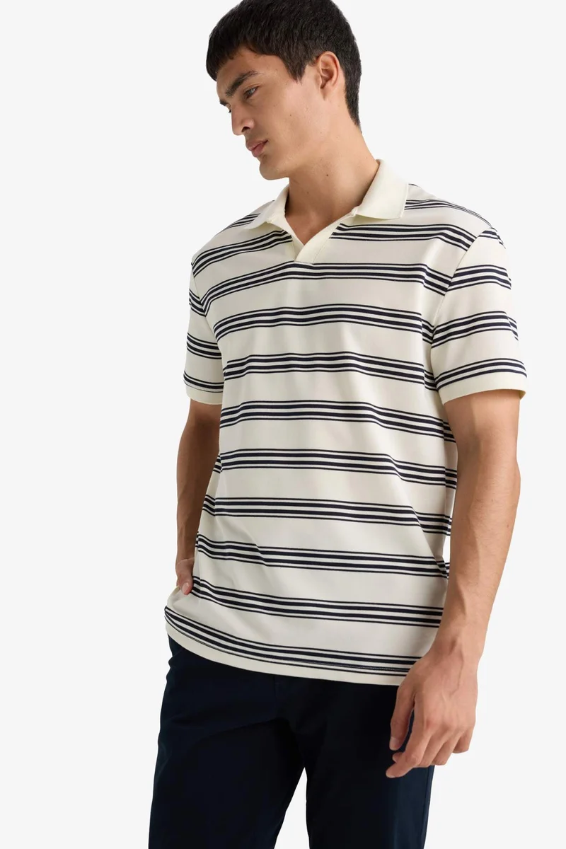 ديفاكتو Pique Short Sleeve Polo Shirt