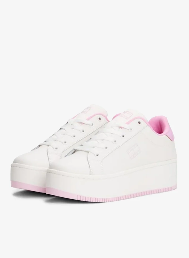 TOMMY JEANS  Flatform Patent Lace Ups Sneakers for Women | Best Price UAE