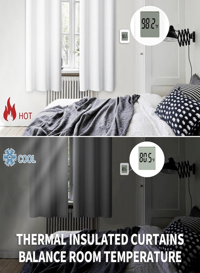 BGment Room Darkening Curtains 45 Inches Long - Grommet Thermal Insulated Drapes Small Window Treatment Panels for Kitchen Bedroom, 2 Panels, 38 x 45 Inch, Pure White - Image 3