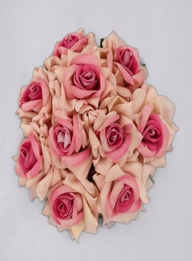 BLUSHIA Pack Of 1 Beautiful Bridal Bun Juda Maker Flower Gajra Hair Accessories For Women, Wedding (Light Peach) - Image 1