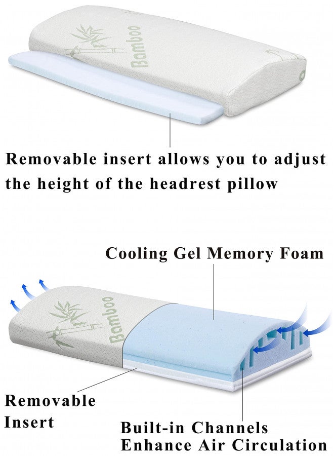 InteVision InteVision Foam Bed Wedge Pillow (25 x 24 x 12 inches) and Headrest Pillow in One Package - Helps Relief from Acid Reflux, Post Surgery, Snoring - 2 inches Memory Foam Top  - Image 4