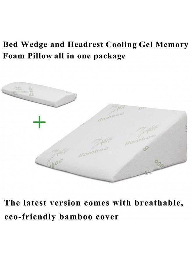 InteVision InteVision Foam Bed Wedge Pillow (25 x 24 x 12 inches) and Headrest Pillow in One Package - Helps Relief from Acid Reflux, Post Surgery, Snoring - 2 inches Memory Foam Top  - Image 1