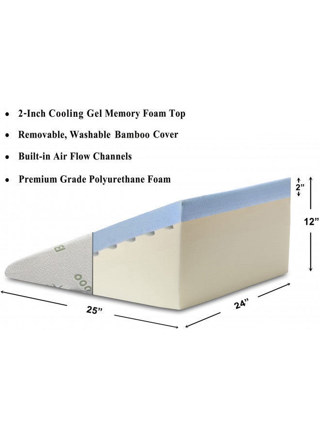 InteVision InteVision Foam Bed Wedge Pillow (25 x 24 x 12 inches) and Headrest Pillow in One Package - Helps Relief from Acid Reflux, Post Surgery, Snoring - 2 inches Memory Foam Top  - Image 3
