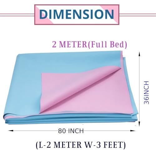 Rilekh Waterproof Dry Rubber Bed Sheet Premium Washable Makintosh Sheet Non-Absorbent Reusable Crib Mat Hospital Bed Protector for Baby and Adult (2 Meter 3 Feet (L-80inchXW-36inch) Full Bed) FBA - Image 4