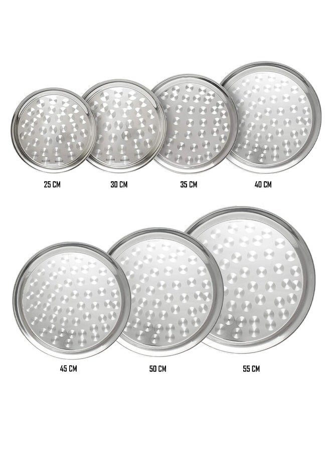A TO Z 555 Premium Stainless Steel Round Tray 55 cm – Multipurpose Serving Plate for Biriyani, Mandi, Arabic Cuisine, Fruits, Vegetables & More  Durable & Decorative Tray for Home, Restaurant, |Mirror Finish  - Image 5