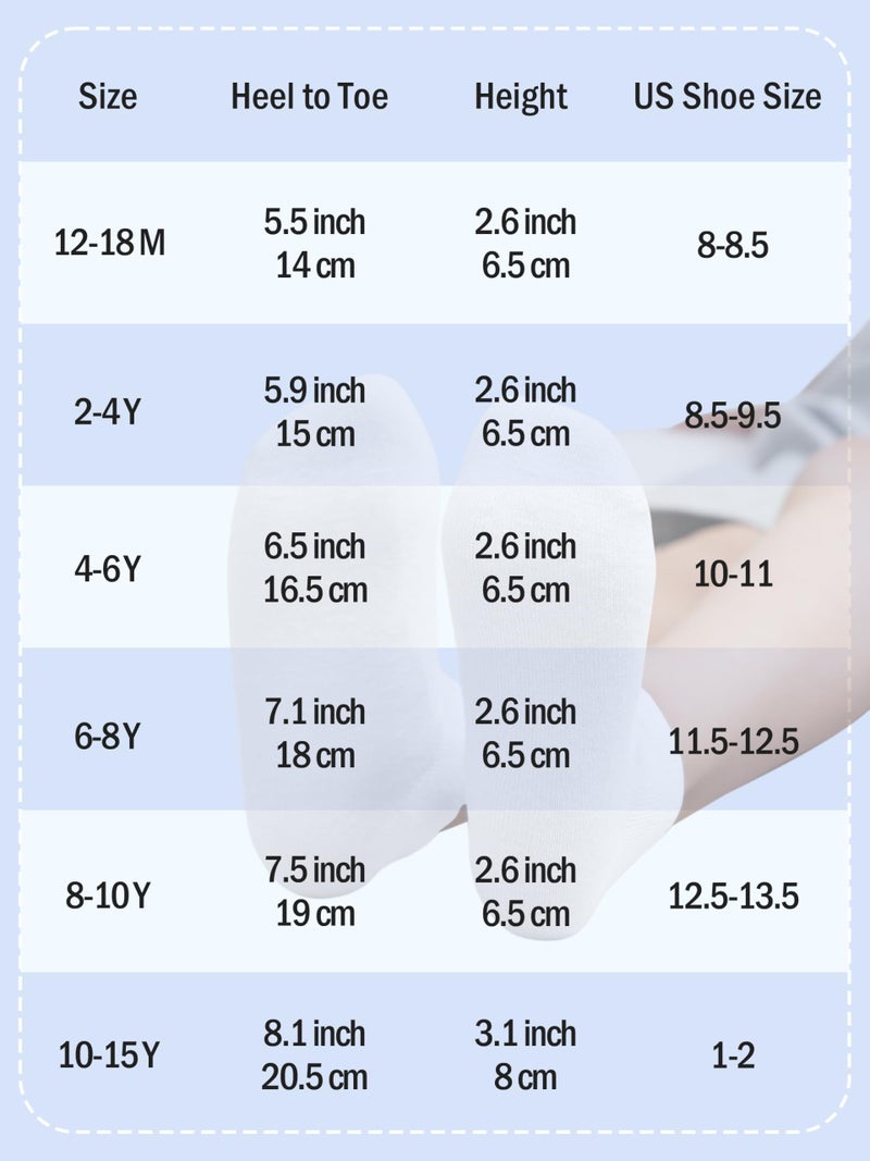 Cooraby 15 Pack Kids' Half Cushion Low Cut Athletic Ankle Socks Boys Girls Ankle Socks - Image 2