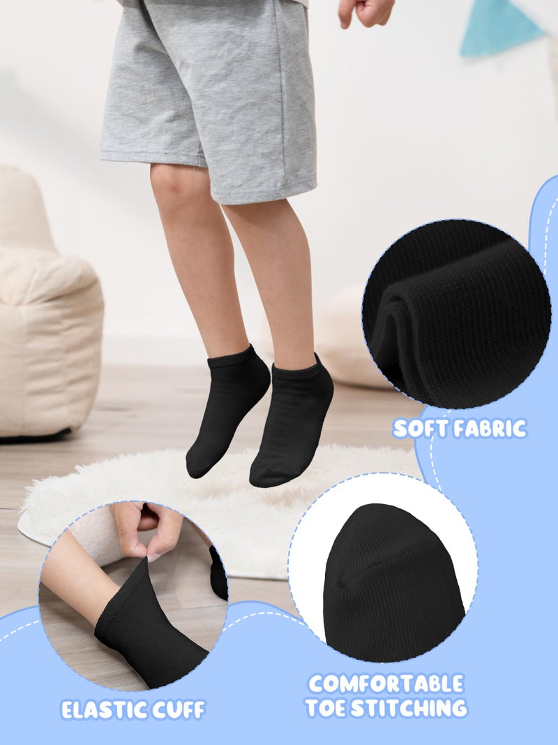 Cooraby 15 Pack Kids' Half Cushion Low Cut Athletic Ankle Socks Boys Girls Ankle Socks - Image 3