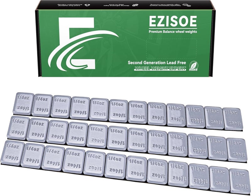 EZISOE 1/4 Oz Stick on Wheel Weights (1box，288pcs,72oz),Gray Adhesive Backed Wheel Weights for Cars, Trucks, SUVs, Motorcycles - Image 1