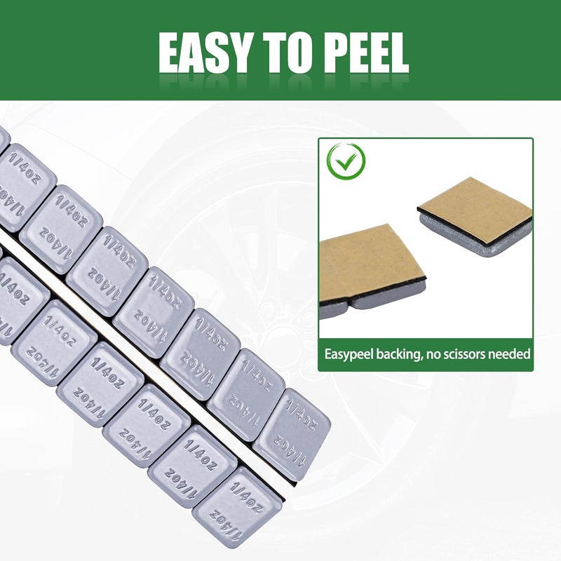 EZISOE 1/4 Oz Stick on Wheel Weights (1box，288pcs,72oz),Gray Adhesive Backed Wheel Weights for Cars, Trucks, SUVs, Motorcycles - Image 5