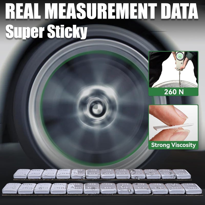 EZISOE 1/4 Oz Stick on Wheel Weights (1box，288pcs,72oz),Gray Adhesive Backed Wheel Weights for Cars, Trucks, SUVs, Motorcycles - Image 2