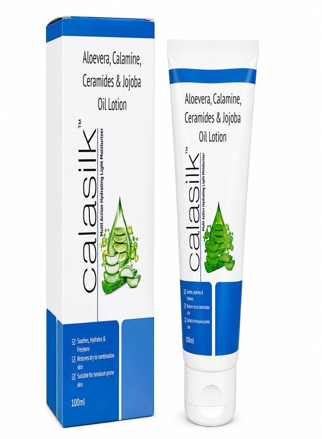 Cala Silk Aloevera, Calamine, Ceramides & Jojoba Oil Lotion, Multi Action Hydrating Light Moisturiser, 100ml - Image 1