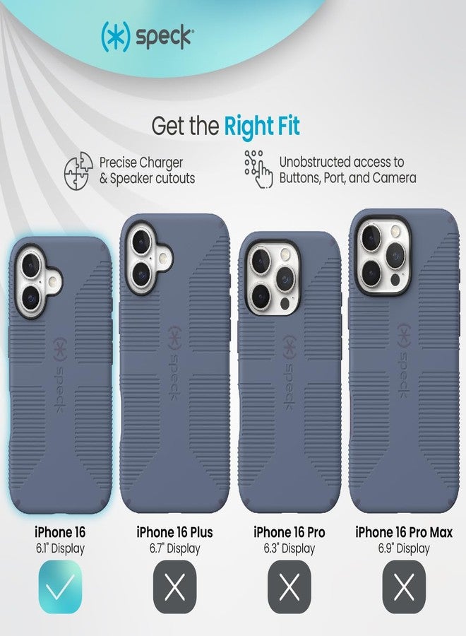 Speck iPhone 16 Case - iPhone 16 Case for Women, and Men - CandyShell Grip Case iPhone 16 Phone Case Slim MagSafe - Mystery Blue/Faded Denim - Image 3