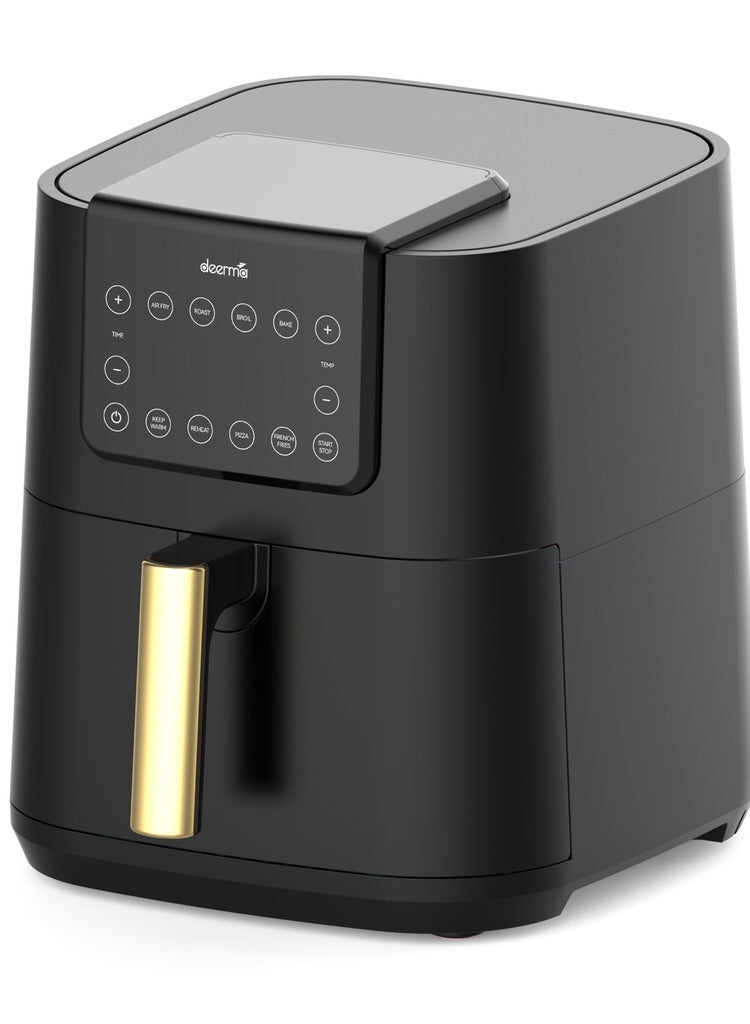 Deerma Digital Air Fryer, LED Display, Oil-Free Fryer, Non-Stick Cooking Tray,Temperature Control Up to 200°C & 14 Buttons Easy Navigation Space-Saving Slim Design 7.5 L 1700 W DEM-KZ120W Black - Image 4