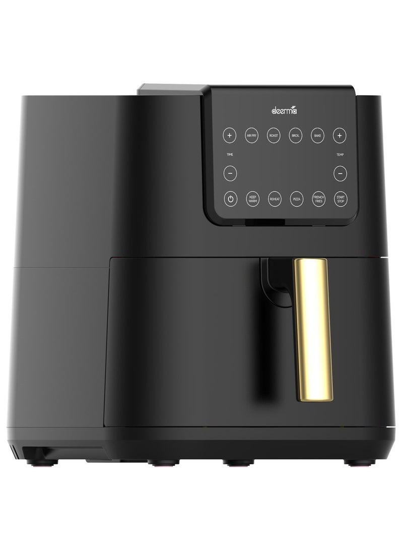 Deerma Digital Air Fryer, LED Display, Oil-Free Fryer, Non-Stick Cooking Tray,Temperature Control Up to 200°C & 14 Buttons Easy Navigation Space-Saving Slim Design 7.5 L 1700 W DEM-KZ120W Black - Image 2