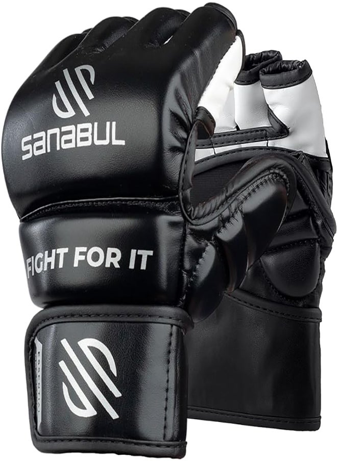 Sanabul  Essential Mma Gloves For Men And Women | Professional Fight Gloves For Sparring, Grappling, And Bag Training | Trusted By Pro Fighters (Metallic Silver, Small/Medium)  - Image 1