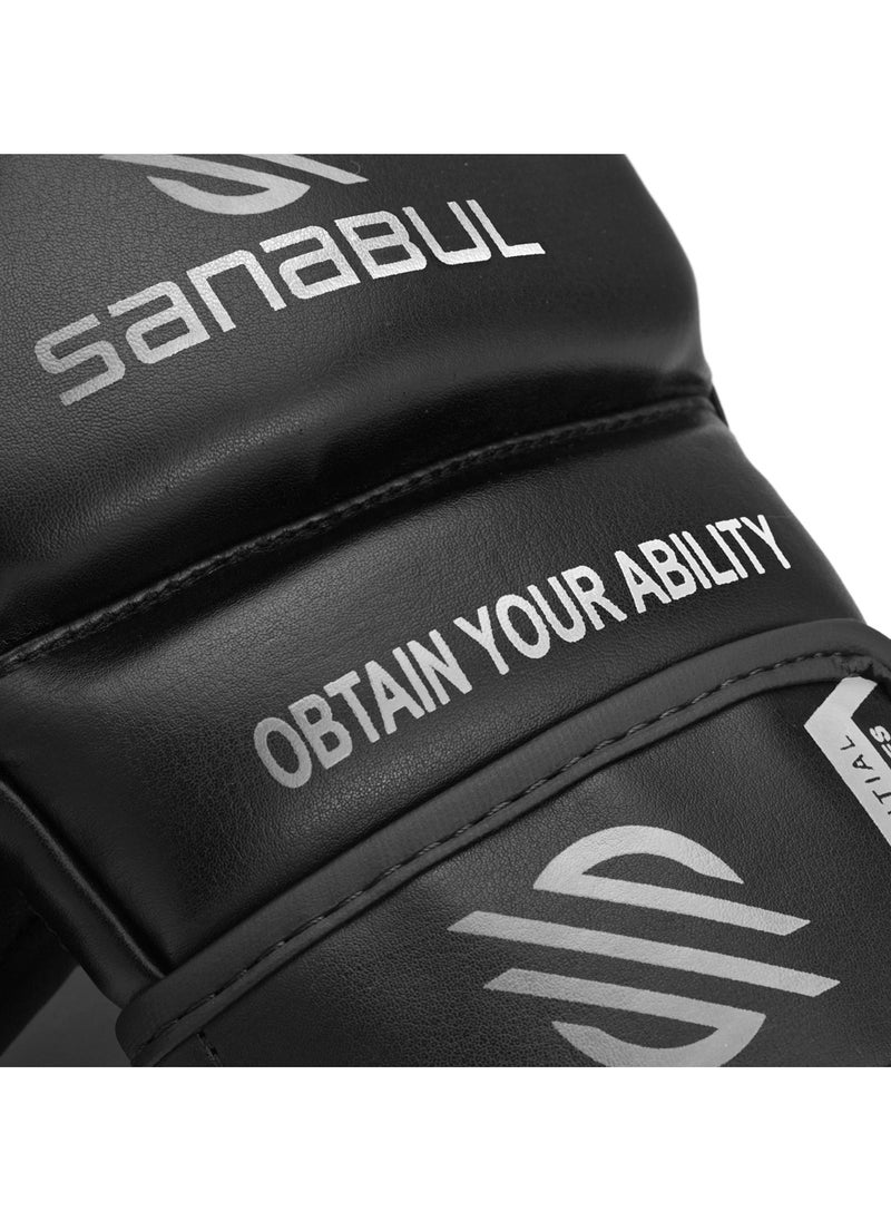 Sanabul  Essential Mma Gloves For Men And Women | Professional Fight Gloves For Sparring, Grappling, And Bag Training | Trusted By Pro Fighters (Metallic Silver, Small/Medium)  - Image 5