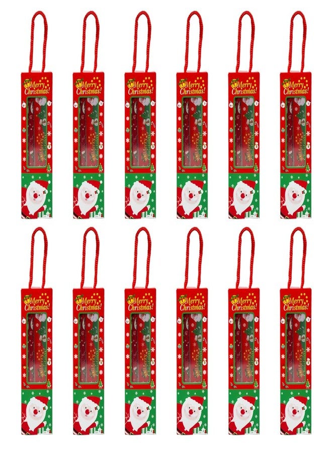 SIDAK Merry Christmas Stationery Giftset - 2 Pencils, 1 Eraser, 1 Sharpener, 1 Scale - Return Gifts For Kids - Christmas Gifts (Pack of 12) - Image 1