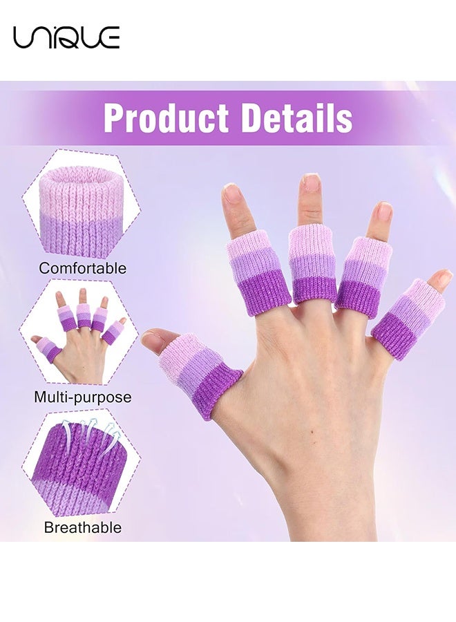 Unique Crochet Finger Guard - 20 Pcs Finger Covers Finger Sleeves Protectors for Knitting, Breathable Finger Cushion Sleeve Elastic Thumb Brace Support for Writing - Image 3