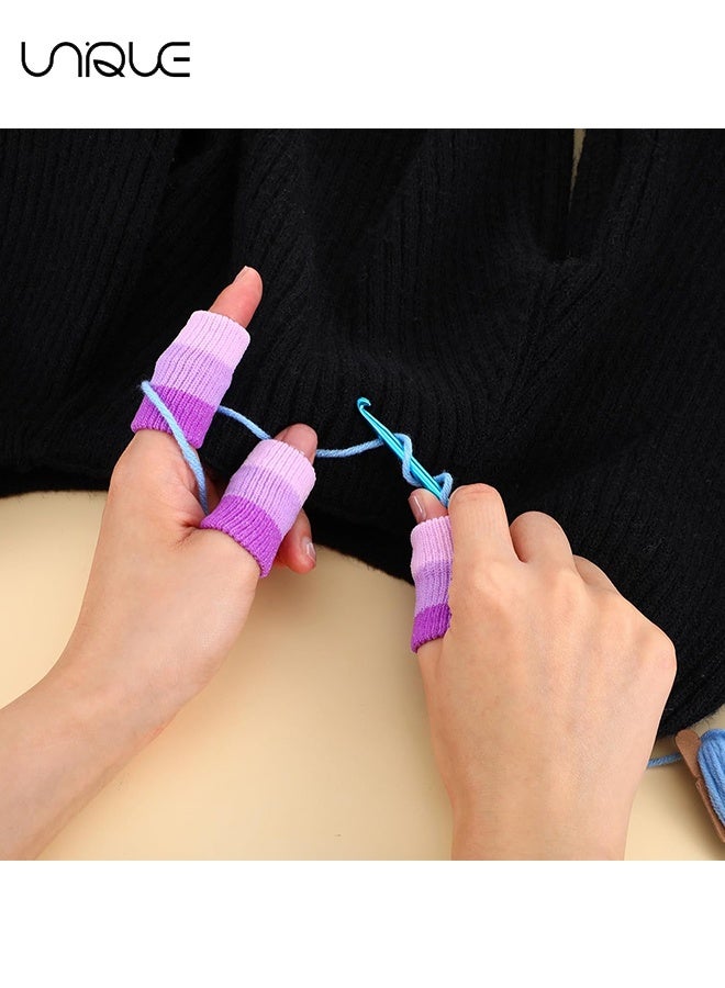 Unique Crochet Finger Guard - 20 Pcs Finger Covers Finger Sleeves Protectors for Knitting, Breathable Finger Cushion Sleeve Elastic Thumb Brace Support for Writing - Image 4