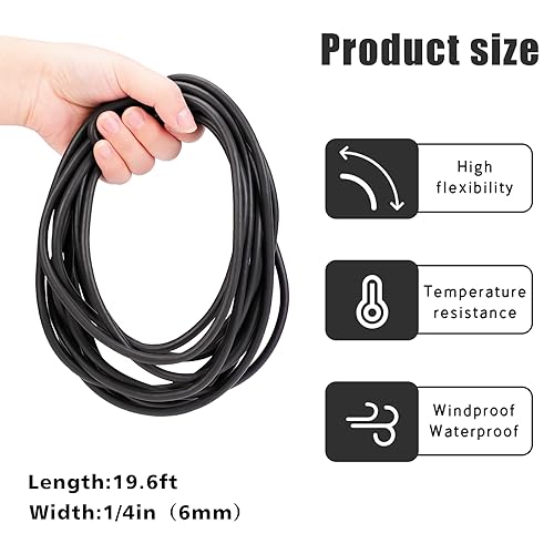 U0U Backer Rod 1/4 Inch Rubber Caulk Saver,Foam Backer Rod for Gaps and Joints,Concrete Expansion Joint Filler,19.6 feet Length - Image 2