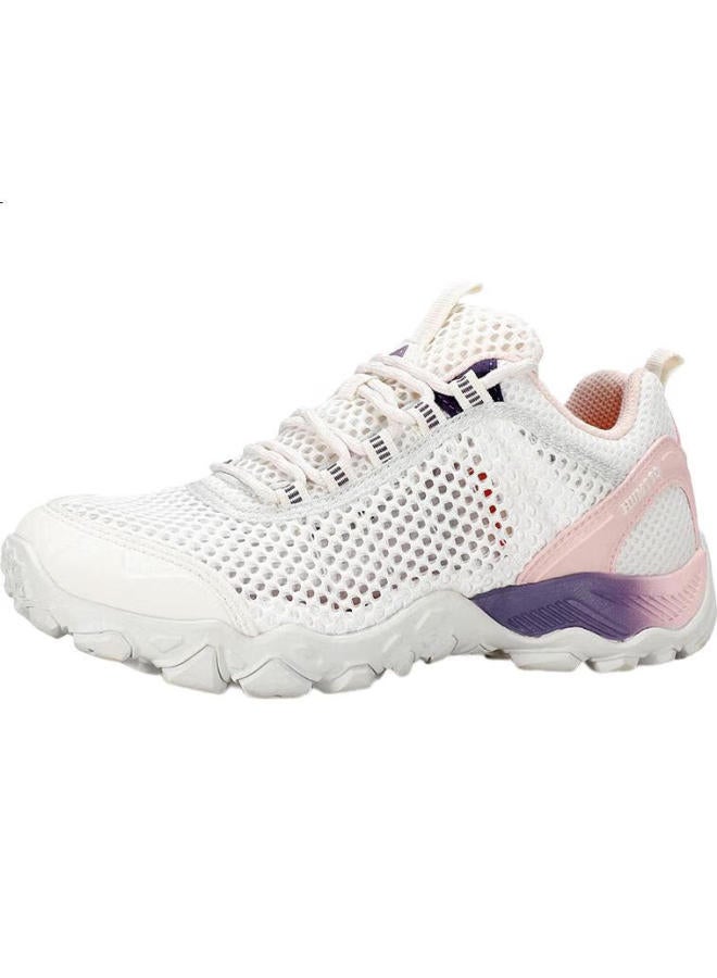 HUMTTO Women'S Summer Outdoor Wading Shoes Breathable Mesh Casual Hiking Shoes Water Shoes Ivory White/Light Pink Size 39 - Image 2