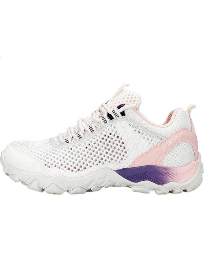 HUMTTO Women'S Summer Outdoor Wading Shoes Breathable Mesh Casual Hiking Shoes Water Shoes Ivory White/Light Pink Size 39 - Image 1
