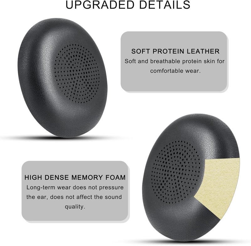 Street27® Ear Pads Cushion Compatible with Jabra Evolve2 65 (65MS 65UC USB)/Evolve2 40 (40UC 40MS USB)/Elite 45h On-Ear Wireless Headphones, Soft Protein Leather, Noise Isolating Memory Foam Earpads - Image 2