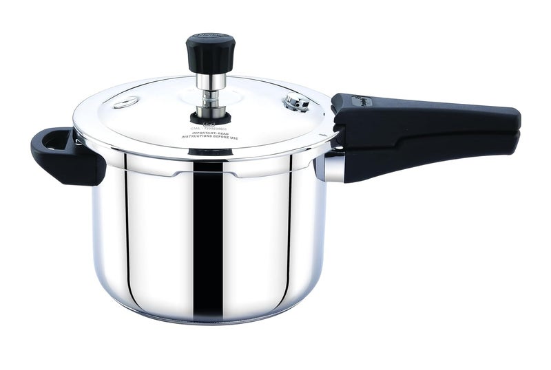 Praylady Sleek Pressure Cooker Dual Dafety Valve Full Capacity Triply Basesandwhich Bottom 3 Liter - Image 1