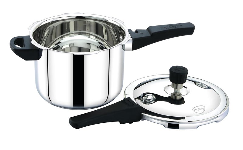 Praylady Sleek Pressure Cooker Dual Dafety Valve Full Capacity Triply Basesandwhich Bottom 3 Liter - Image 2