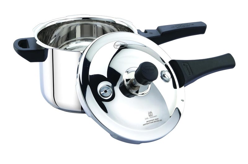 Praylady Sleek Pressure Cooker Dual Dafety Valve Full Capacity Triply Basesandwhich Bottom 3 Liter - Image 3