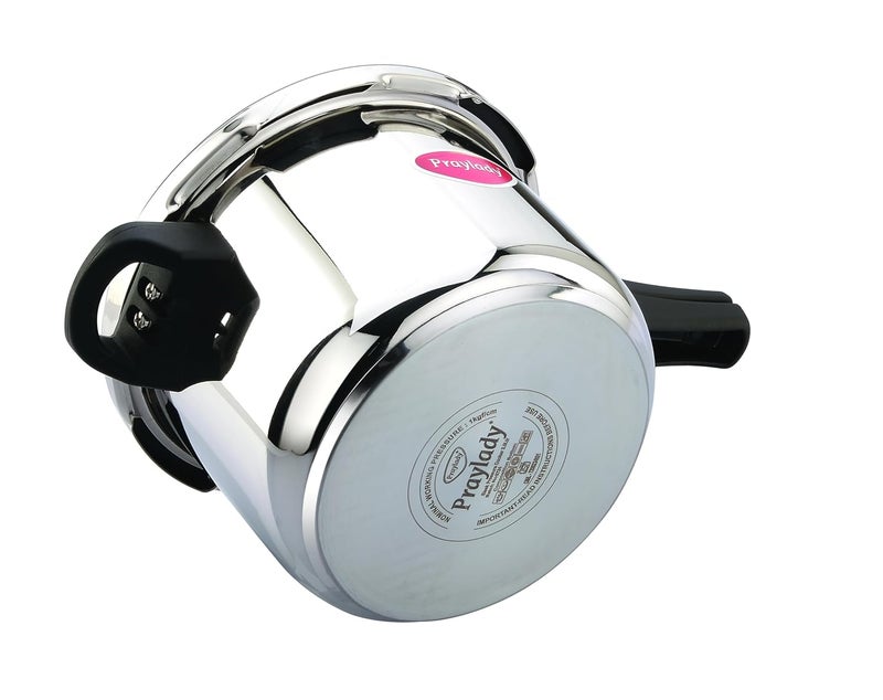 Praylady Sleek Pressure Cooker Dual Dafety Valve Full Capacity Triply Basesandwhich Bottom 3 Liter - Image 4
