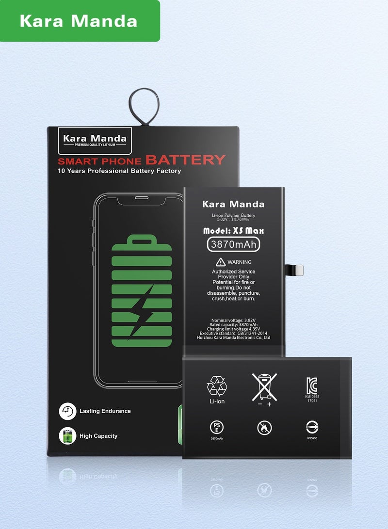 Kara Manda Replacenent  battery for iphone XSM 3870mah high -capacity Super Capacity 0-cycle brand new battery with long-lasting performance Free installation kit included - Image 1