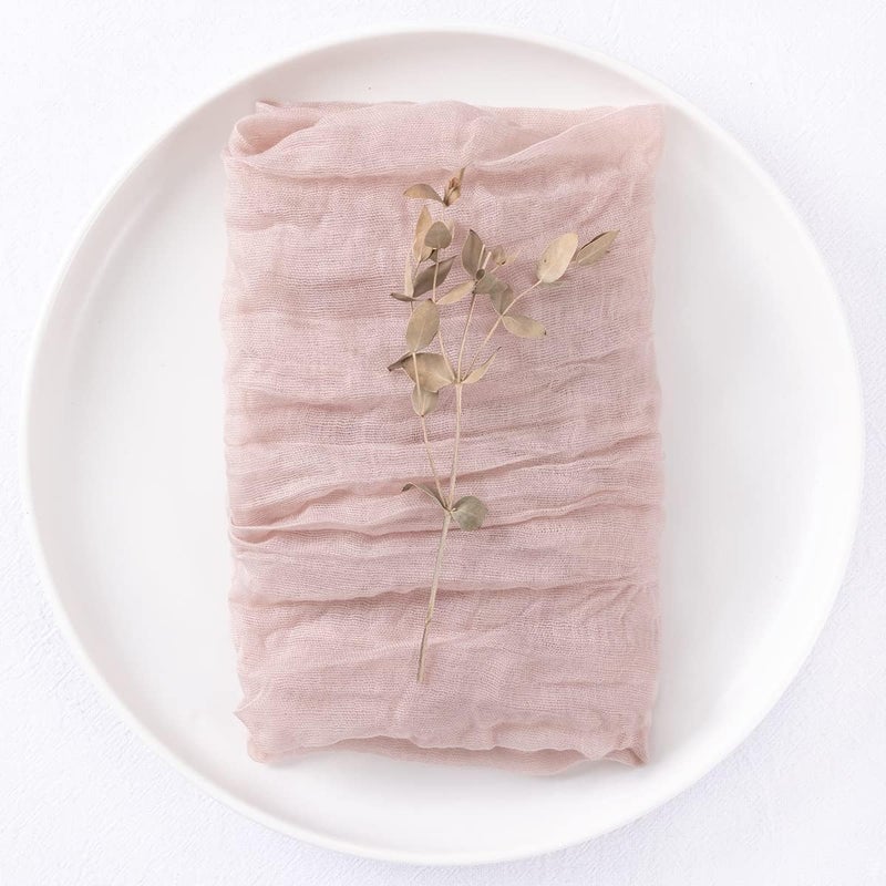 DeZerlor 20 Pack Pink Cheesecloth Napkins Washable Spring Mothers Day Cloth Napkins Set of 20 Pale Pink Cotton Gauze Dinner Napkins Bulk 21x21 Inches for Wedding Bridal Girl Baby Shower Sweet 16 Party - Image 5