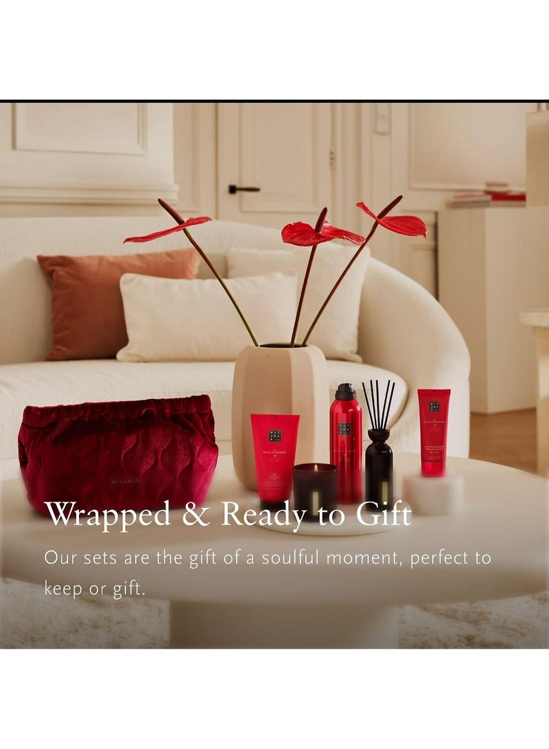 RITUALS Ayurveda Large Gift Set, 5-Piece Bath & Body Bundle – Indian Rose & Sweet Almond Oil Foaming Shower Gel, Body Cream, Hand Balm, Scented Candle & Fragrance Sticks, Spa Gift Set - Image 5