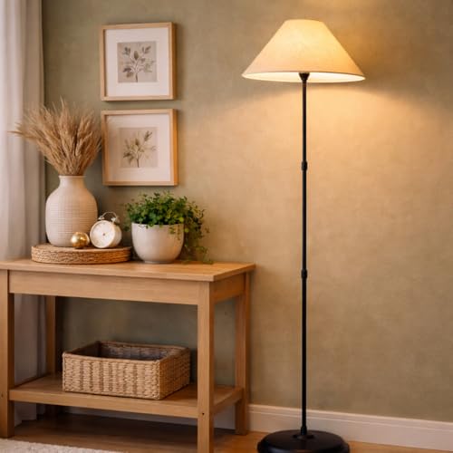 tu casa Adjustable Metal Floor Lamp | Foldable Standing Lamp with Off White Shade for Bedroom Living Room Study | Decorative Floor Light for Home Décor & Gifting - Image 3